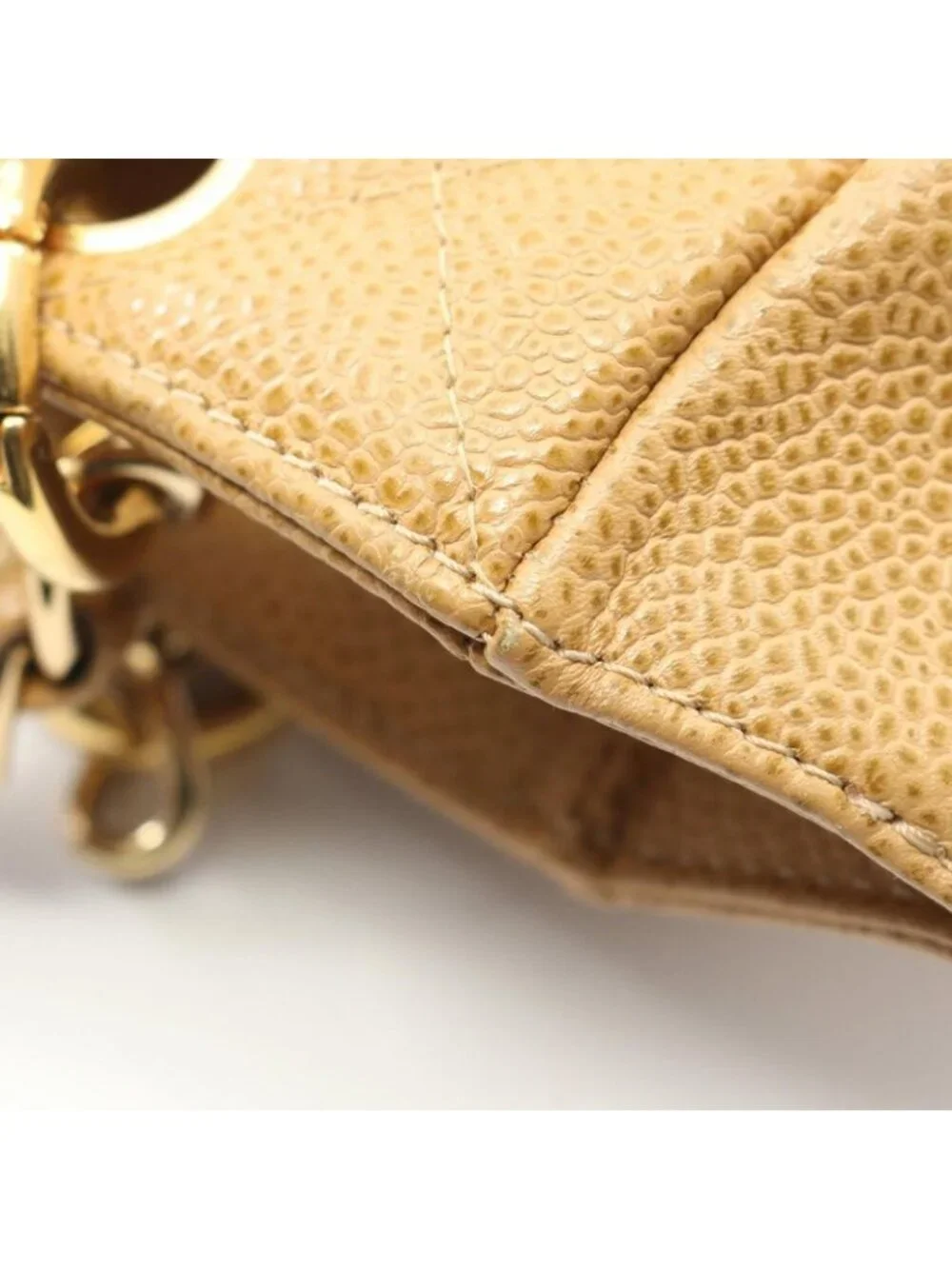 ★SOLD★ Chanel Tote Bag Quilted Petite Shopping PST Beige Leather Chain - Picture 7 of 9